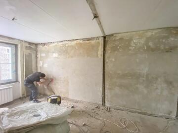 Шлифование стен перед штукатуркой