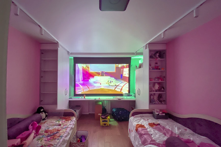 Готовая детская комната с проектором, встроенной мебелью и атмосферной RGB подсветкой